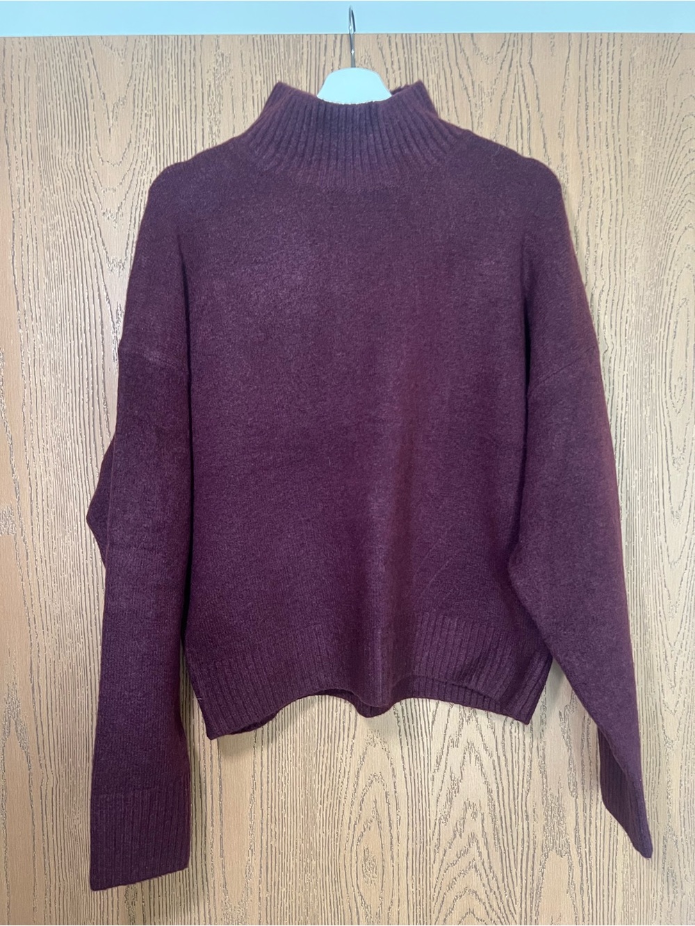 Women's Mock Neck Sweater - Burgundy